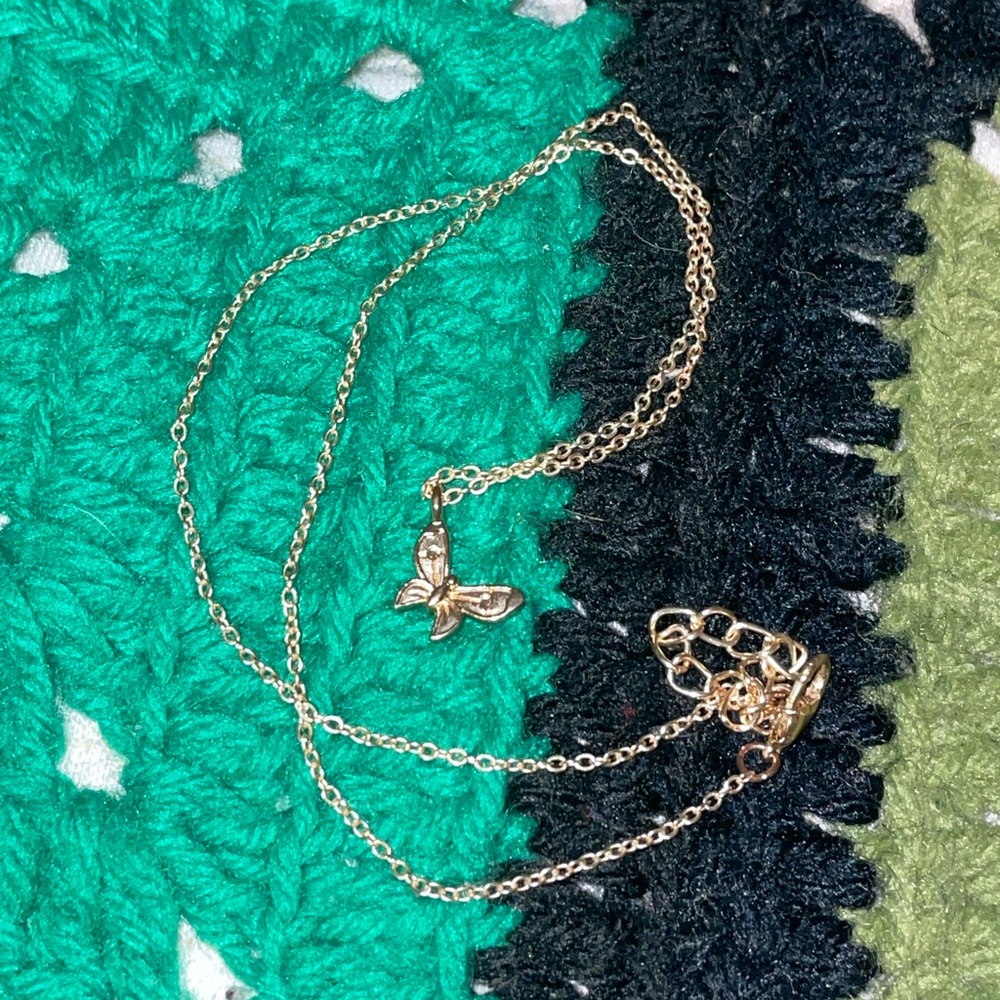 Gold butterfly necklace